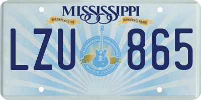 MS license plate LZU865