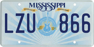 MS license plate LZU866