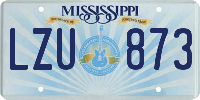 MS license plate LZU873