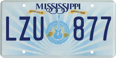 MS license plate LZU877