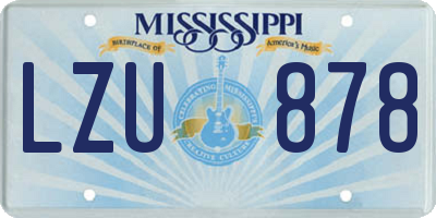 MS license plate LZU878