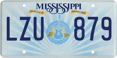 MS license plate LZU879