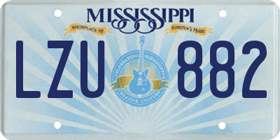 MS license plate LZU882