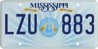 MS license plate LZU883