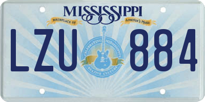 MS license plate LZU884
