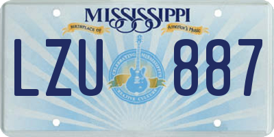 MS license plate LZU887