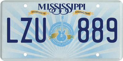 MS license plate LZU889