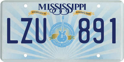MS license plate LZU891