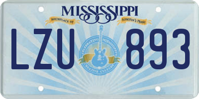 MS license plate LZU893