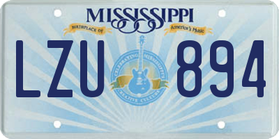 MS license plate LZU894