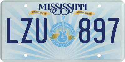 MS license plate LZU897