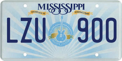 MS license plate LZU900