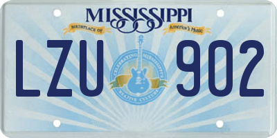 MS license plate LZU902