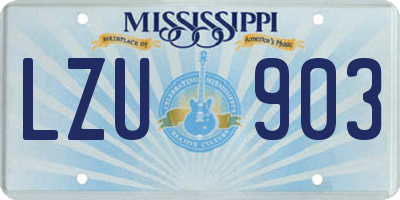 MS license plate LZU903