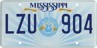 MS license plate LZU904