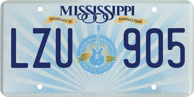 MS license plate LZU905