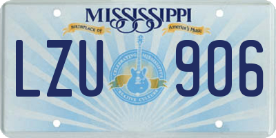 MS license plate LZU906