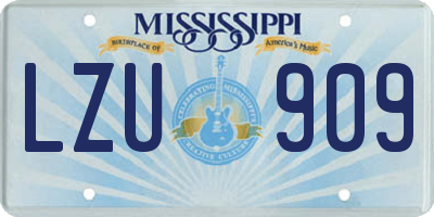 MS license plate LZU909