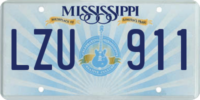 MS license plate LZU911