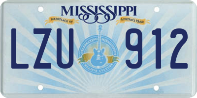 MS license plate LZU912