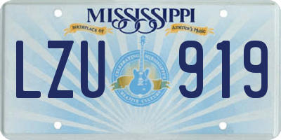 MS license plate LZU919