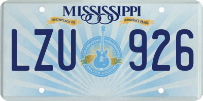 MS license plate LZU926