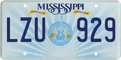 MS license plate LZU929