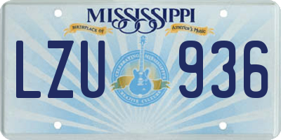 MS license plate LZU936