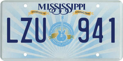 MS license plate LZU941