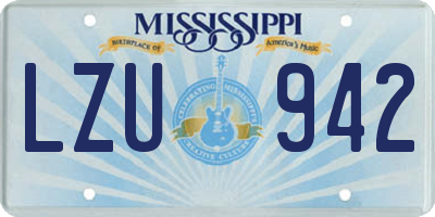 MS license plate LZU942