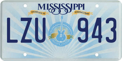 MS license plate LZU943