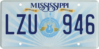 MS license plate LZU946