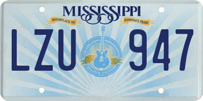 MS license plate LZU947