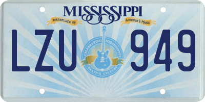 MS license plate LZU949
