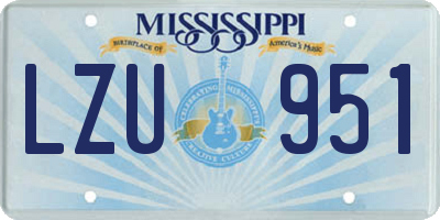 MS license plate LZU951