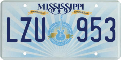 MS license plate LZU953