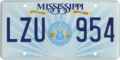 MS license plate LZU954