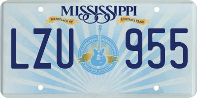 MS license plate LZU955
