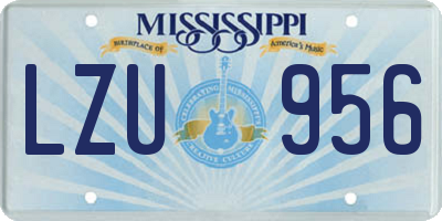 MS license plate LZU956