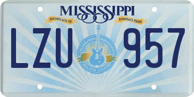 MS license plate LZU957