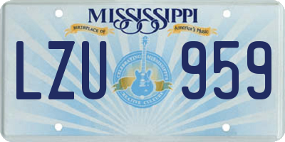 MS license plate LZU959