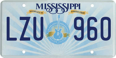 MS license plate LZU960