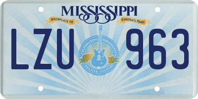 MS license plate LZU963