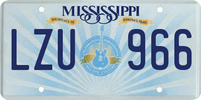 MS license plate LZU966