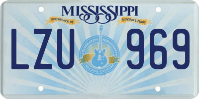 MS license plate LZU969
