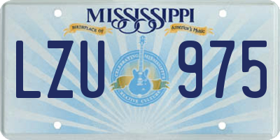 MS license plate LZU975