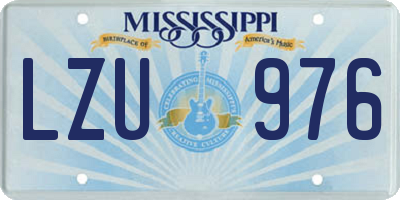 MS license plate LZU976