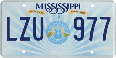 MS license plate LZU977