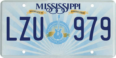 MS license plate LZU979