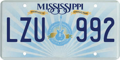 MS license plate LZU992